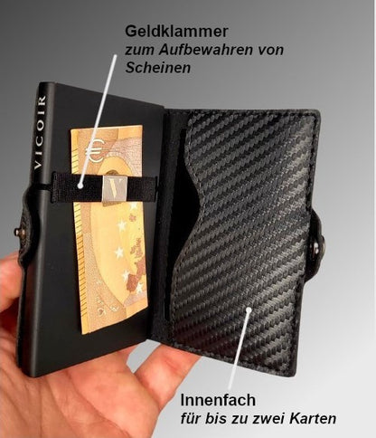 VICOIR EvoSlim Wallet Carbon Silber