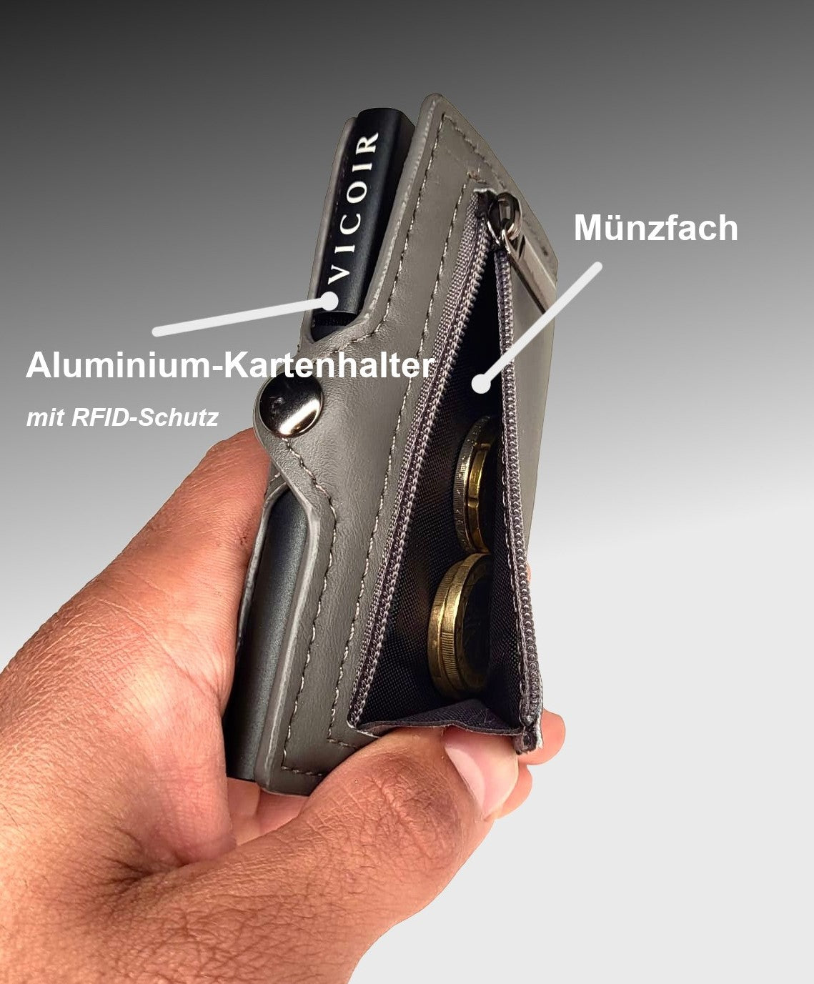 VICOIR Slim Wallet Münzfach